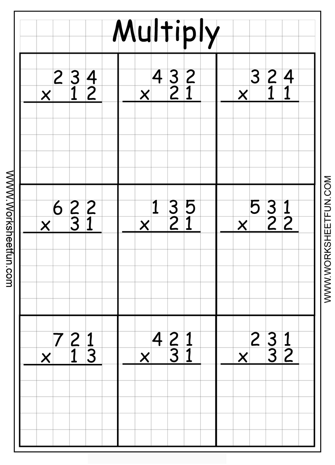 2 Digit Multiplication Worksheets On Graph Paper Times Tables Worksheets