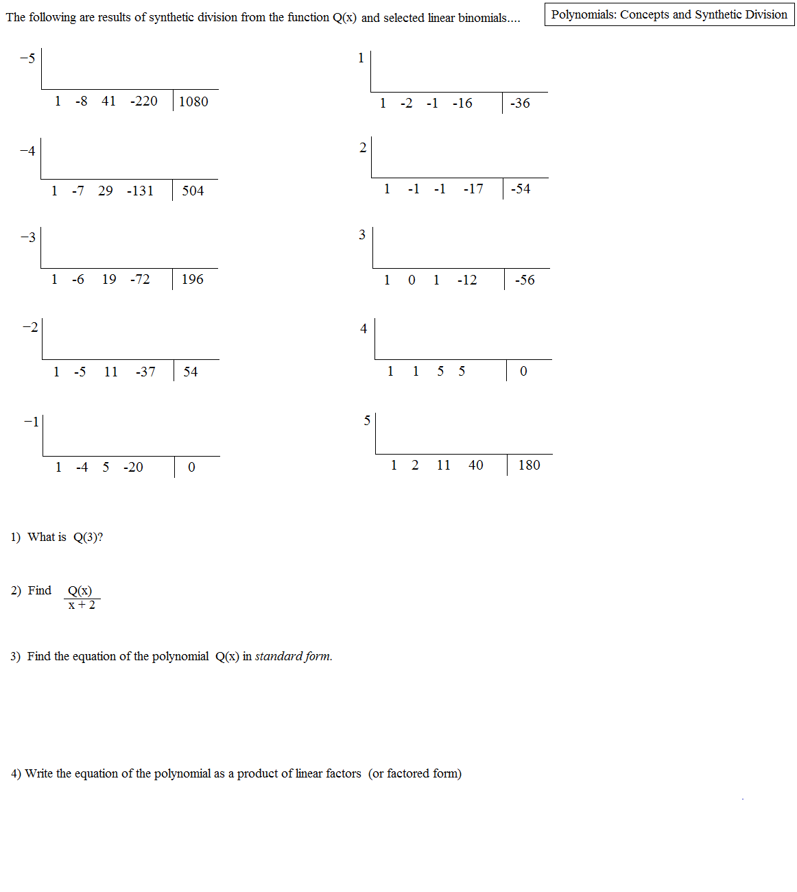 41 Dividing Polynomials Long And Synthetic Division Worksheet Answers