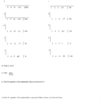 41 Dividing Polynomials Long And Synthetic Division Worksheet Answers