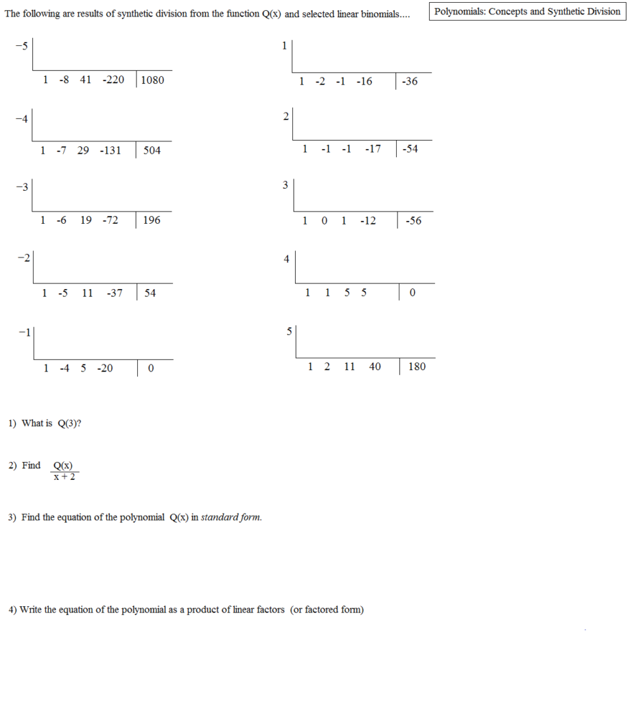 41 Dividing Polynomials Long And Synthetic Division Worksheet Answers 