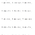 4th Grade Division Math Worksheet EduMonitor