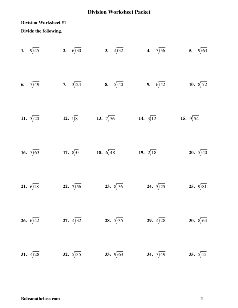 7 Division Worksheet Examples In PDF Examples