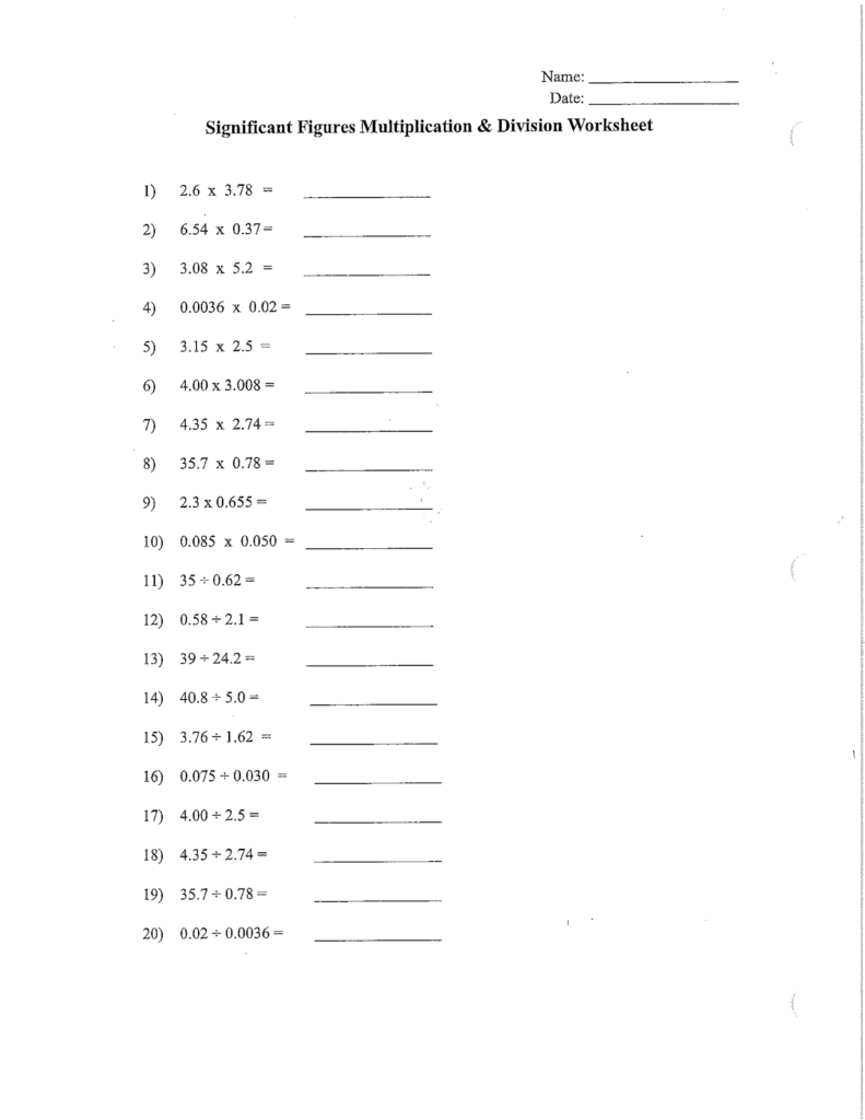 AGHS Chem 1 2B SIgnificant Figures Multiplication And Division 