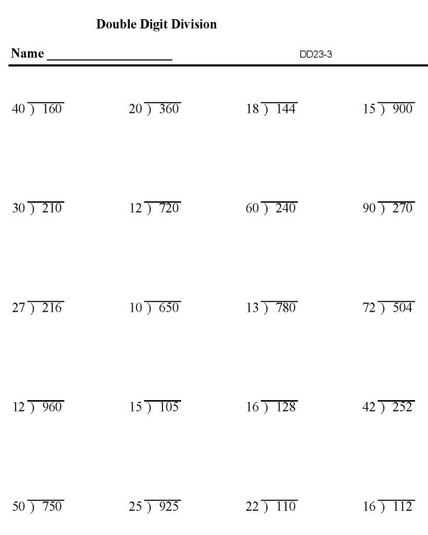 BlueBonkers Division Worksheets Double Digit Division P3 Math 