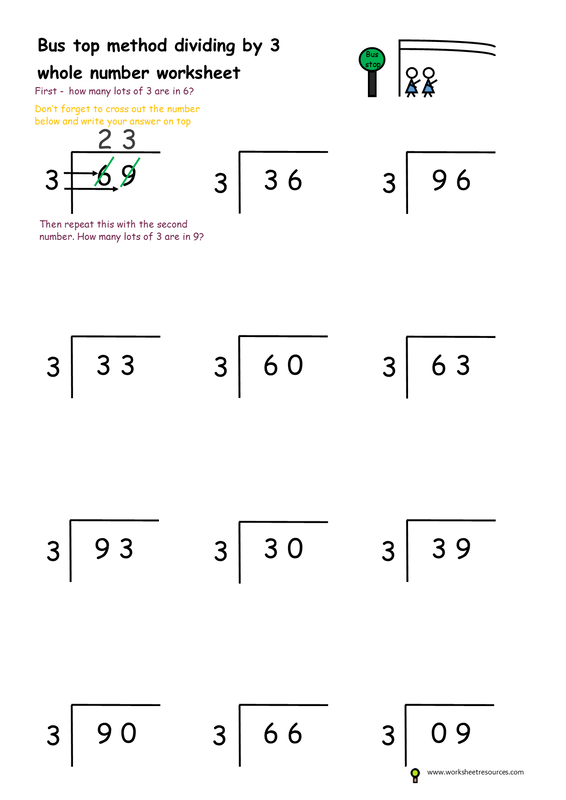 Bus Stop Division Worksheets Year 5 AWETEMPLATS