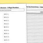 Bus Stop Method Formal Division Of 2 Digit Numbers Activity