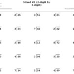 Divide 2 Digit By 1 Digit With Remainders Worksheet Gregory