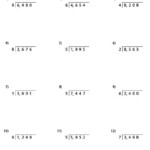 Dividing 4 Digit By 1 Digit Whole Numbers Worksheets Division