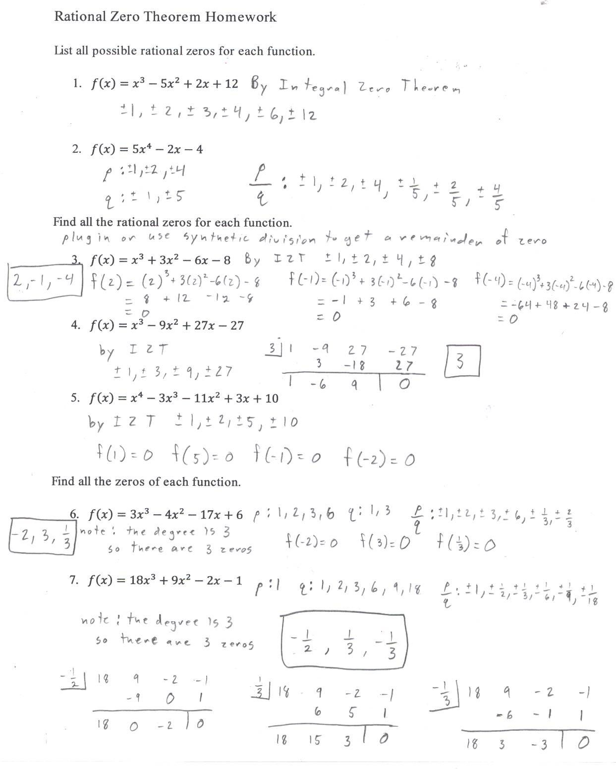 Dividing Polynomials Worksheet Algebra 2 Answers WorksSheet List