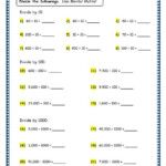 Division By Multiples Of 10 Worksheets