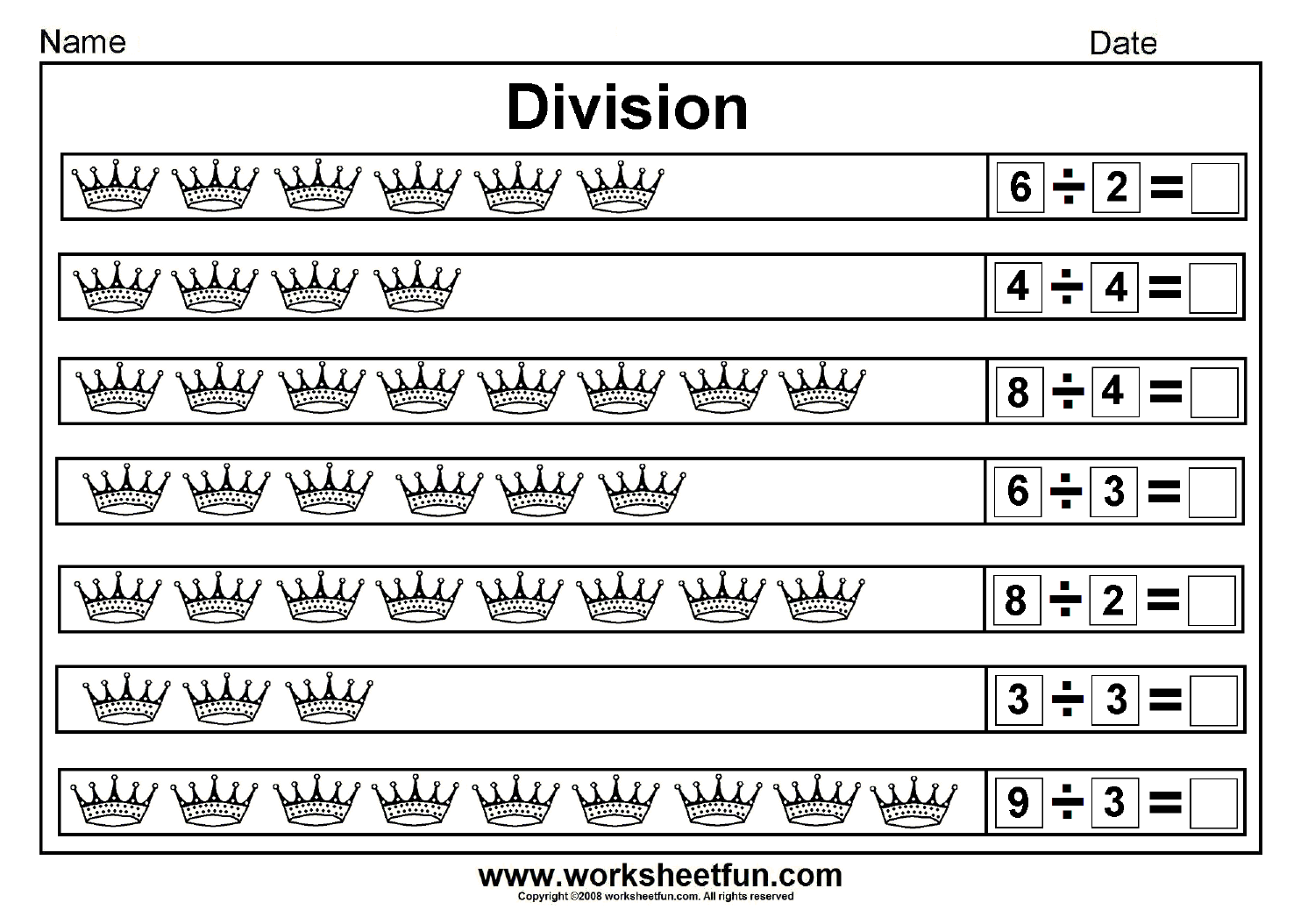 Division Sharing Equally Picture Division 14 Worksheets FREE