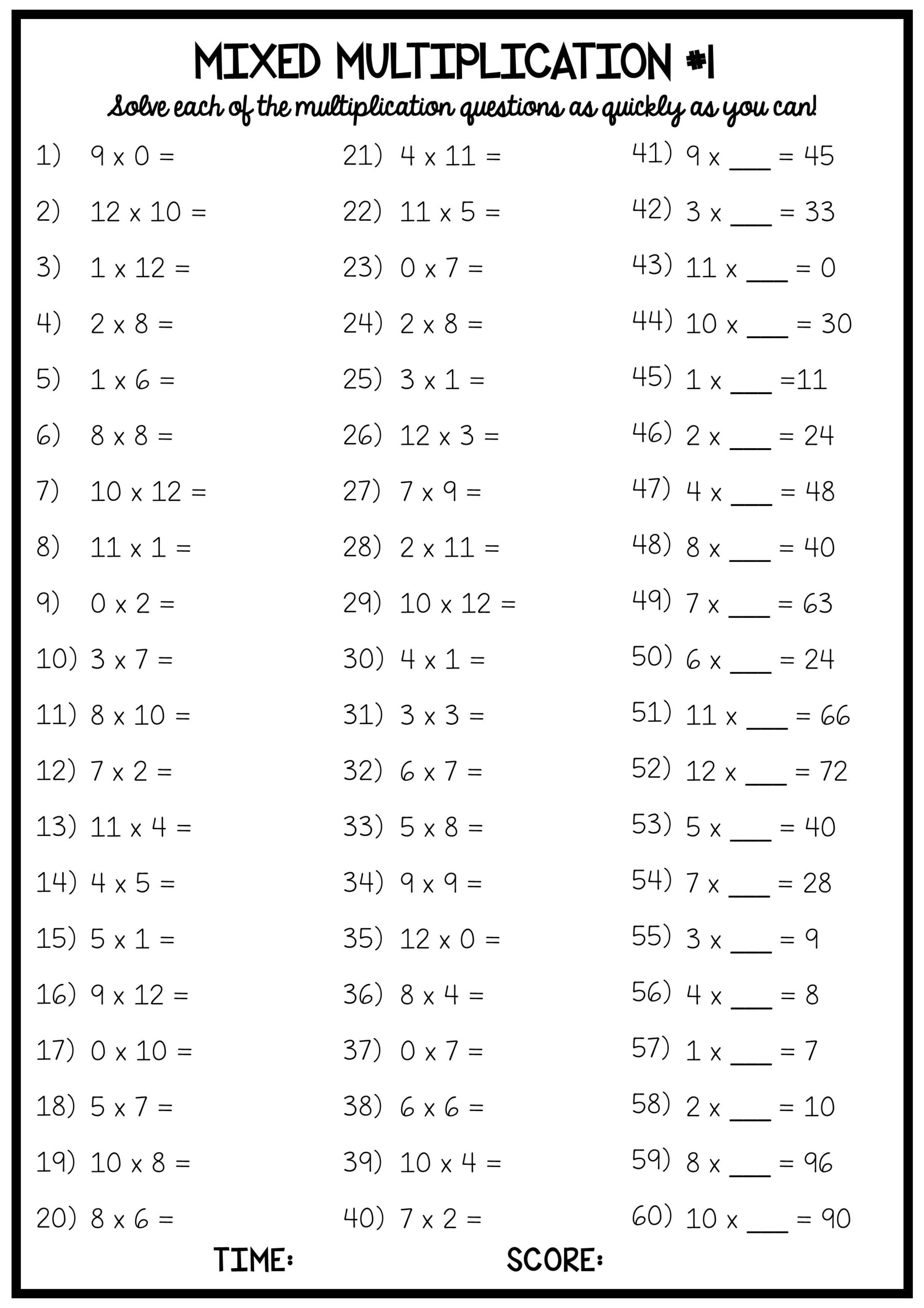 Division Tables 1 12 Practice Sheet Times Tables Worksheets Russan 2 