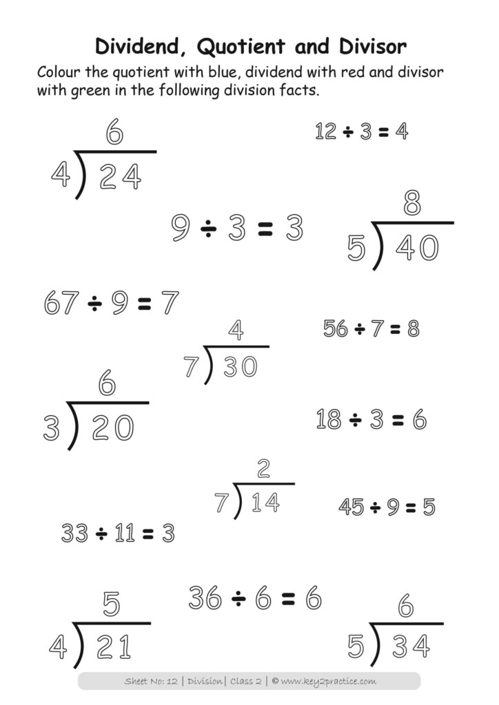 Division Worksheets Grade 2 I Maths Key2practice Workbooks
