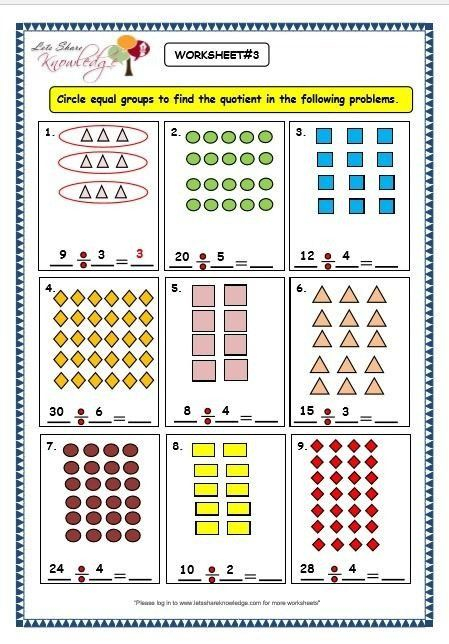 Division Worksheets Grade 3 Equal Groups Advance Worksheet Division