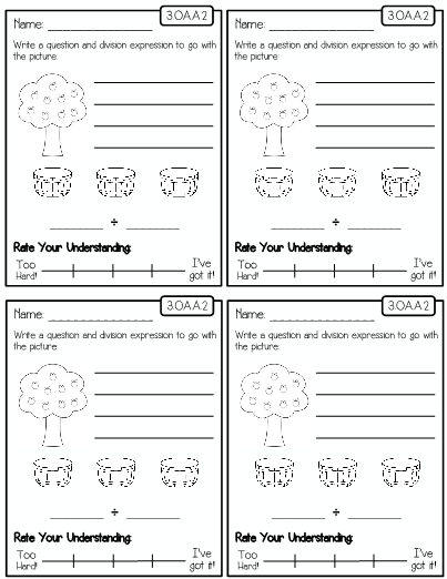 Division Worksheets Third Grade 3 OA A 2