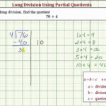 Ex Division Using Partial Quotient Two Digit Divided By One Digit