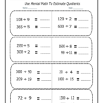 Free Printable Estimating Division Worksheets PDF Number Dyslexia