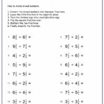 Free Worksheets For Dividing Mixed Numbers Fractions Math Fractions