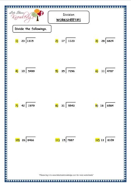 Grade 4 Division With Remainders Pdf Printable For Free Grade 4 
