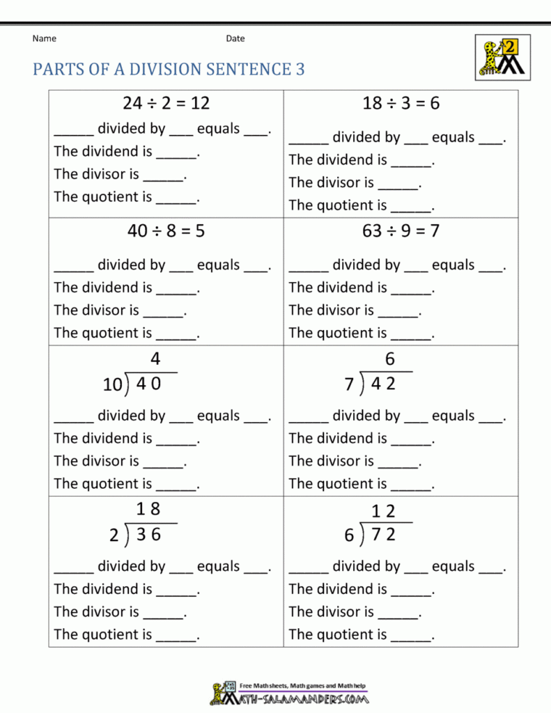 How To Do Division Worksheets