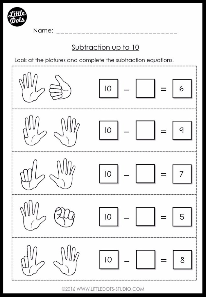 Kindergarten Subtraction Worksheets And Activities