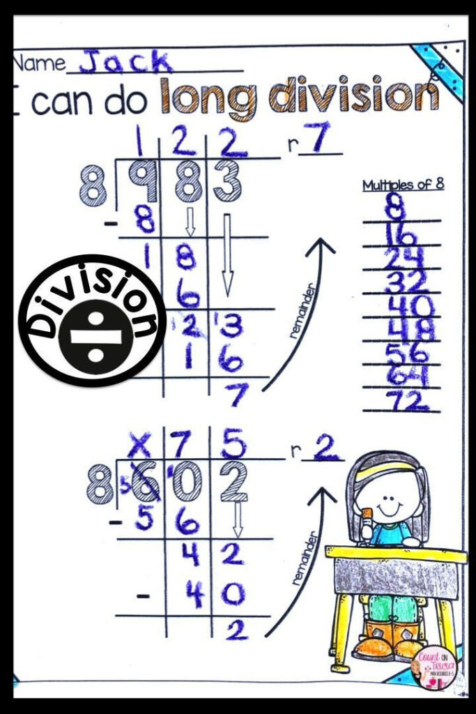 Long Division With Remainders Printable Worksheets For The Beginner 