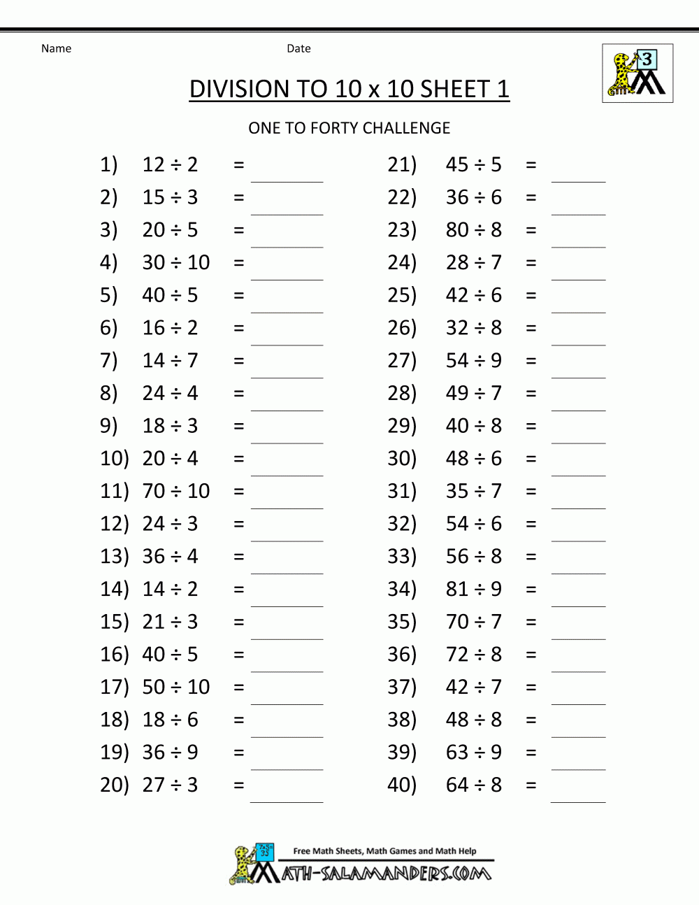 Math Division Grade 3 Division Worksheets 3rd Grade You Can Do The 