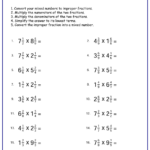 Mixed Numbers As Improper Fractions Mathematics Worksheets 4th Grade