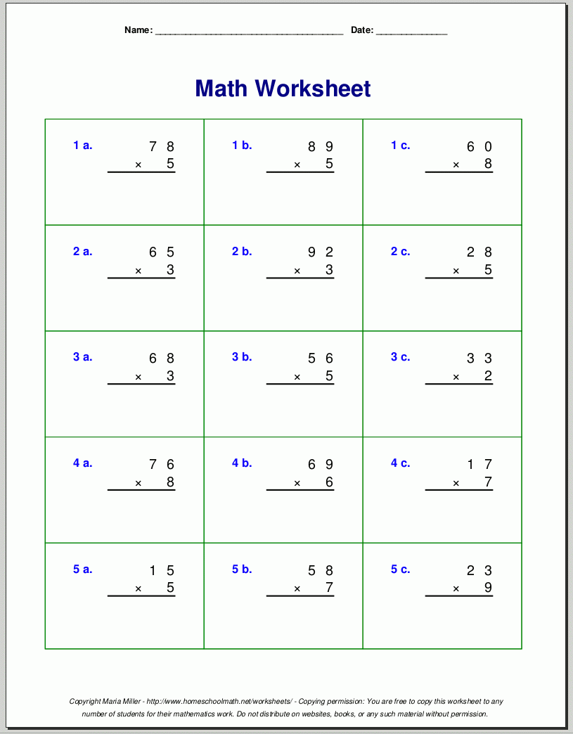 Multi Digit Multiplication Worksheets Pdf Times Tables Worksheets