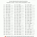 Multiplication And Division Of Decimals Worksheets Grade 5 Times