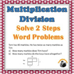 Multiplication Division 2 Steps Word Problems 3rd 4th Grade Bar Models