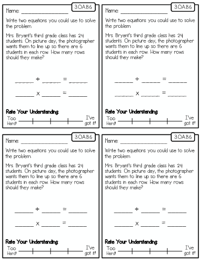 Multiplication Division Worksheets 3 OA B 6