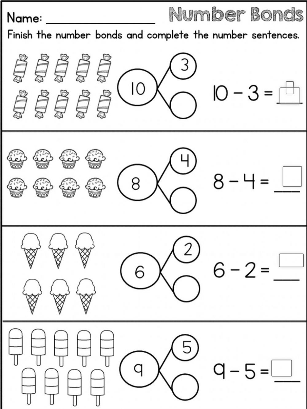 Number Bond Interactive Worksheet