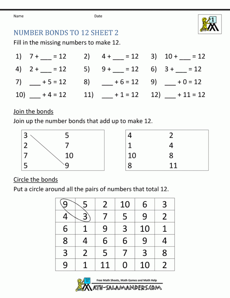 Number Bonds To 10 Worksheets