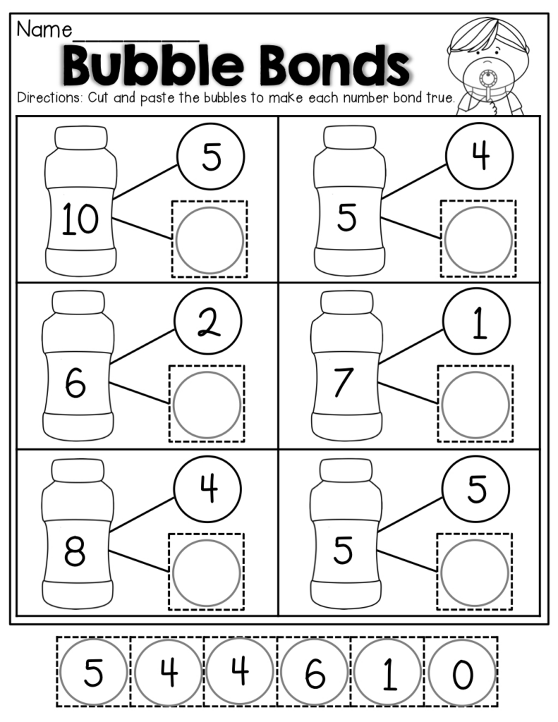 Number Bonds To 10 Worksheets Free Printable Number Bond Template 