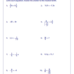 One Step Equation Multiplication And Division