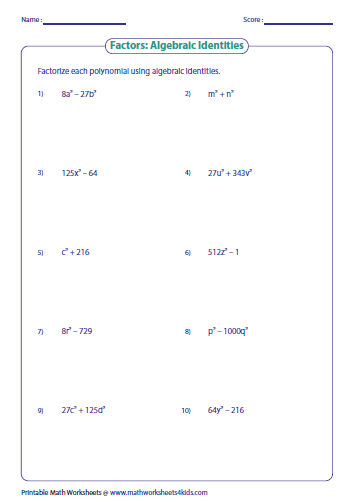 Polynomial Division Questions Class 9 Worksheet Directory