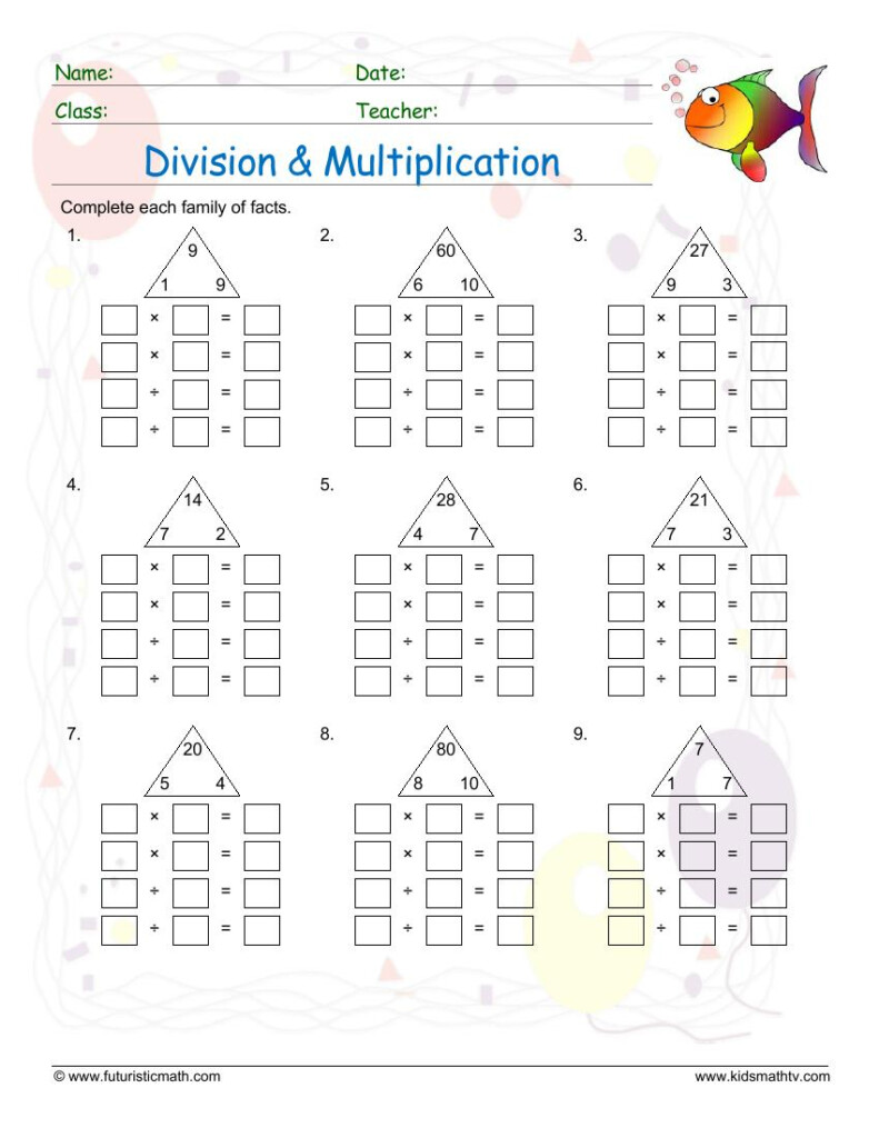 Printable Division Worksheets For Teachers MATH ZONE FOR KIDS