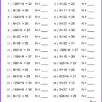 Printable Long Division Worksheets Questions PDF