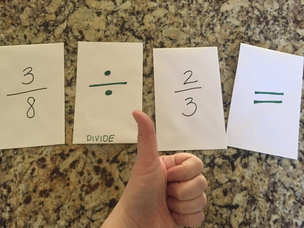 Simple Manipulative For Dividing Fractions The Mathlete