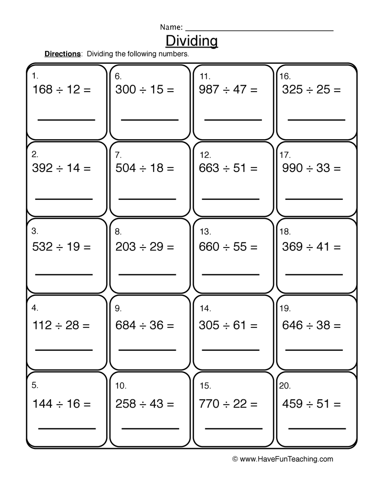 Solving Dividing 2 Into 3 Digit Worksheet Have Fun Teaching