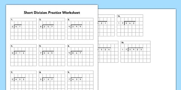 Standard Algorithm Math Division Worksheets Teacher Made 