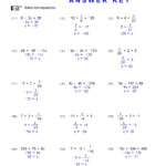 Two Step Equations Multiplication And Division Worksheet Pdf Times