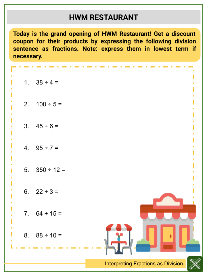 Understanding Fractions As Division Worksheet Worksheet Understanding 