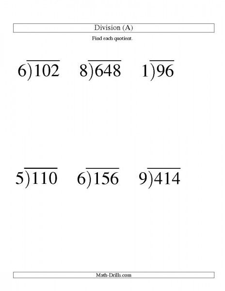 Worksheets Long Division 2 digit Divisors