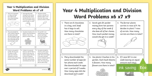 Year 4 Multiplication And Division Worksheet Maths