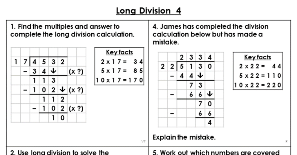 Year 6 Long Division 4 Lesson Classroom Secrets Classroom Secrets