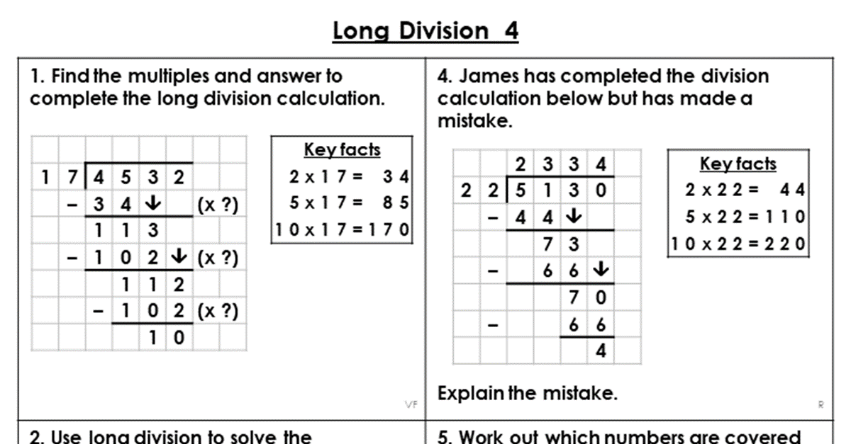 Year 6 Long Division 4 Lesson Classroom Secrets Classroom Secrets