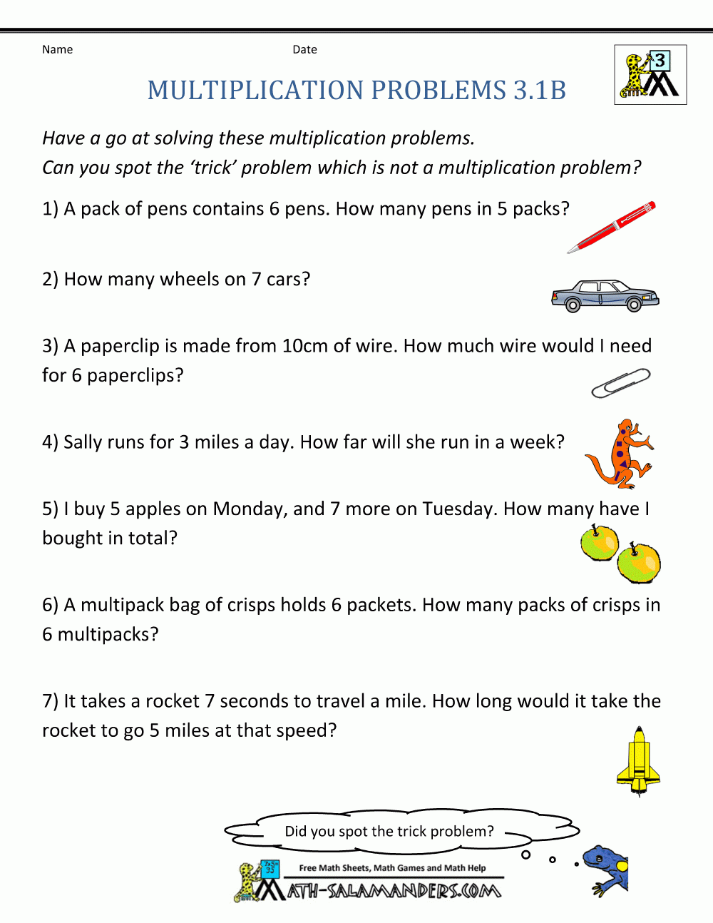 3rd Grade Multiplication And Division Word Problems Worksheets Times 