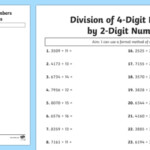 4 Digit By 2 Digit Division Worksheet Twinkl Maths